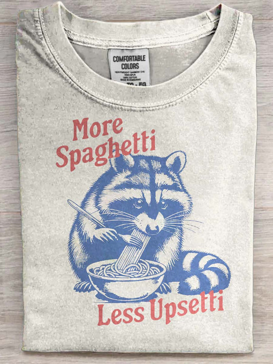 Funny Raccoon Print Casual Short-Sleeve T-Shirt