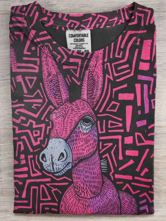 Abstract Donkey Print Casual Short-Sleeve T-Shirt
