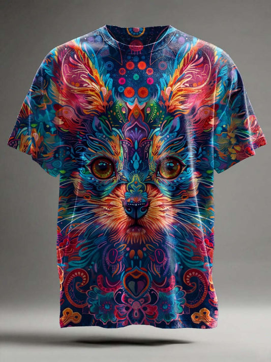 Abstract Puppy Print Casual Short-Sleeve T-Shirt