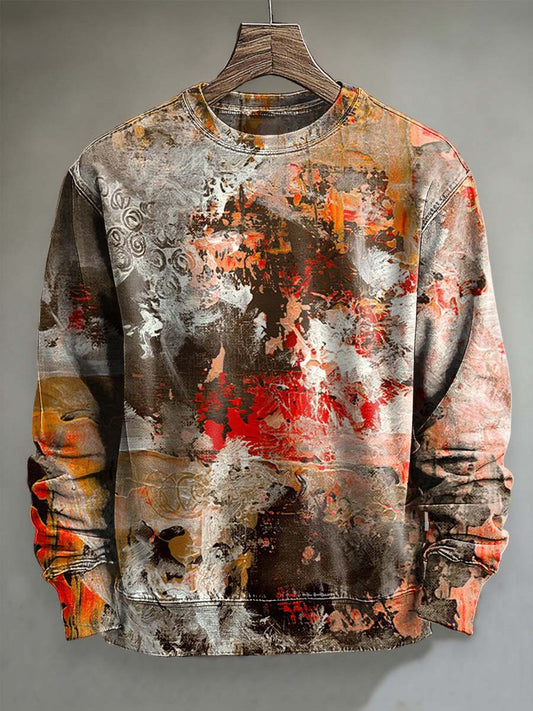Abstract Oil Painting Art Print Casual Crewneck Sweatshirt