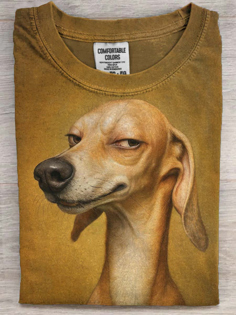 Dog Print Casual Short-Sleeve T-Shirt