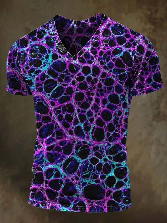 Abstract Texture Visual Print Casual Short-Sleeve T-Shirt