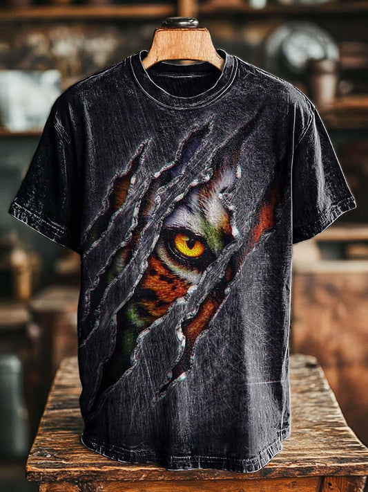 Tear-Eye Print Casual Short-Sleeve T-Shirt
