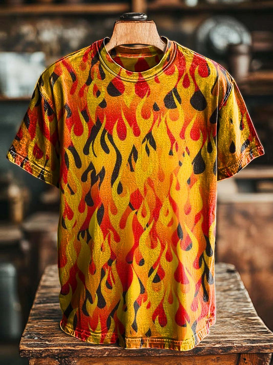 Flame Camo Print Casual Short-Sleeve T-Shirt