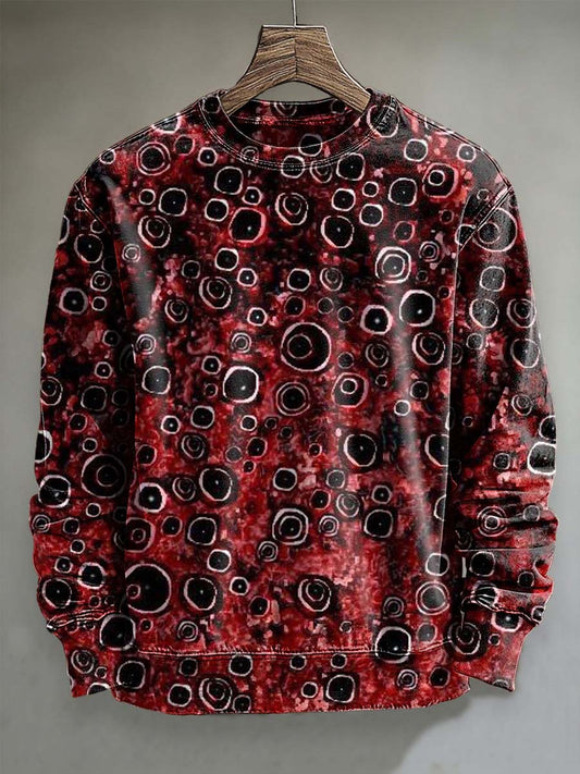 Cell Texture Abstract Print Casual Crewneck Sweatshirt