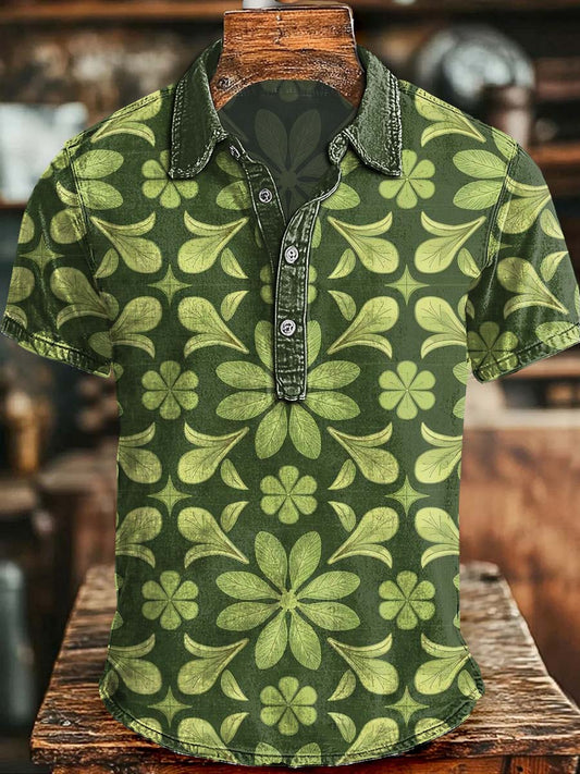 St. Patrick's Day Print Casual Short-Sleeve Polo Shirt