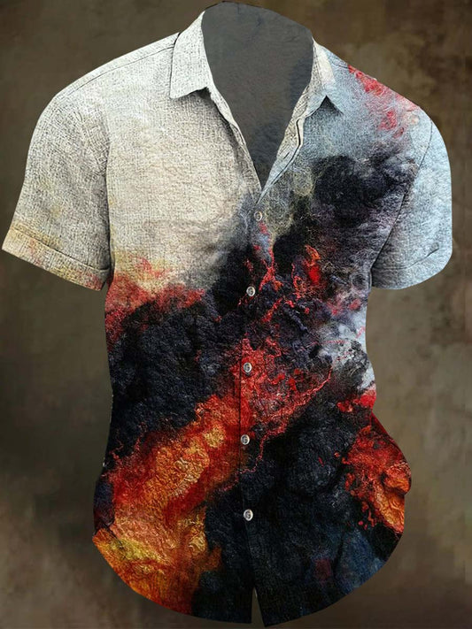 Volcanic Rock Texture Short-Sleeve Shirt
