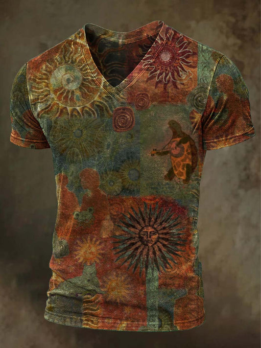 Original Totem Sun Print Casual Short-Sleeve T-Shirt