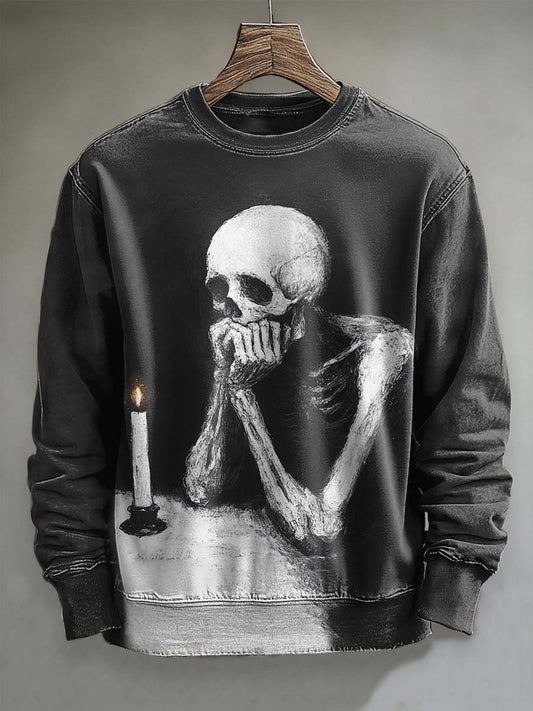 Darkness Art Print Casual Loose Long Sleeved Sweatshirt
