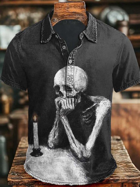Darkness Art Print Casual Short-Sleeve Polo Shirt