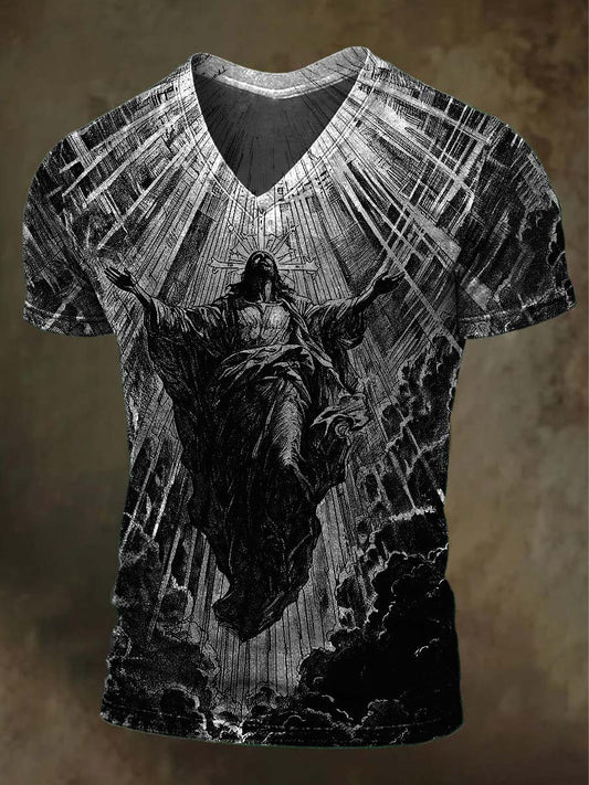 Sacred Holy Light Print Casual Short-Sleeve T-Shirt