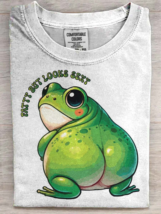 Sexy Frog Print Casual Short-Sleeve T-Shirt