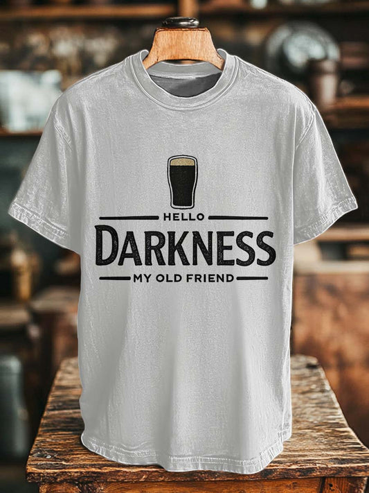 Black Beer Buddy Printed Casual Short-Sleeve T-Shirt