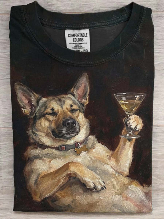 Funny Dog-Printed Casual Short-Sleeve T-Shirt