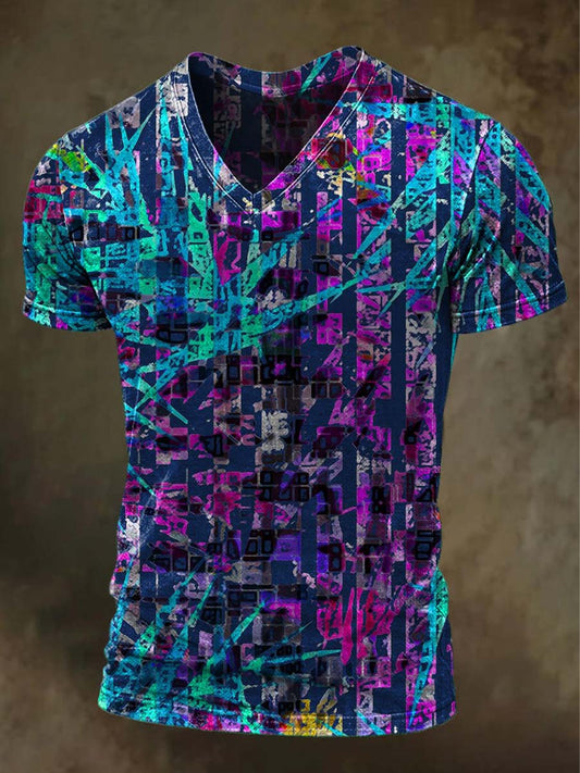 Cyber Code Print Casual Short-Sleeve T-Shirt