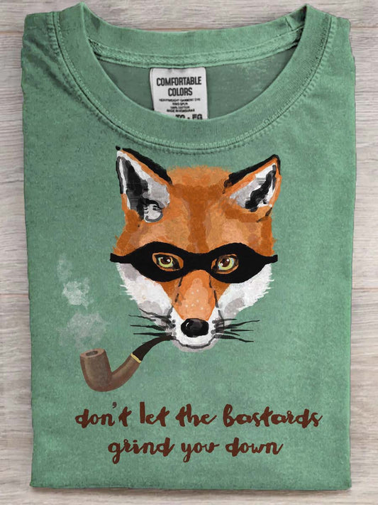 Fox-Printed Casual Short-Sleeve T-Shirt