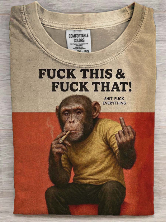 Rebel Monkey Printed Casual Short-Sleeve T-Shirt