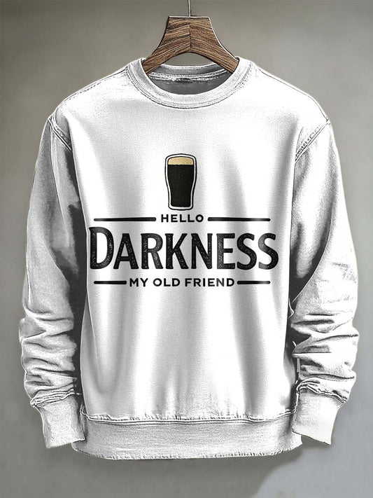 Black Beer Old Friend Printed Casual Sweatshirt