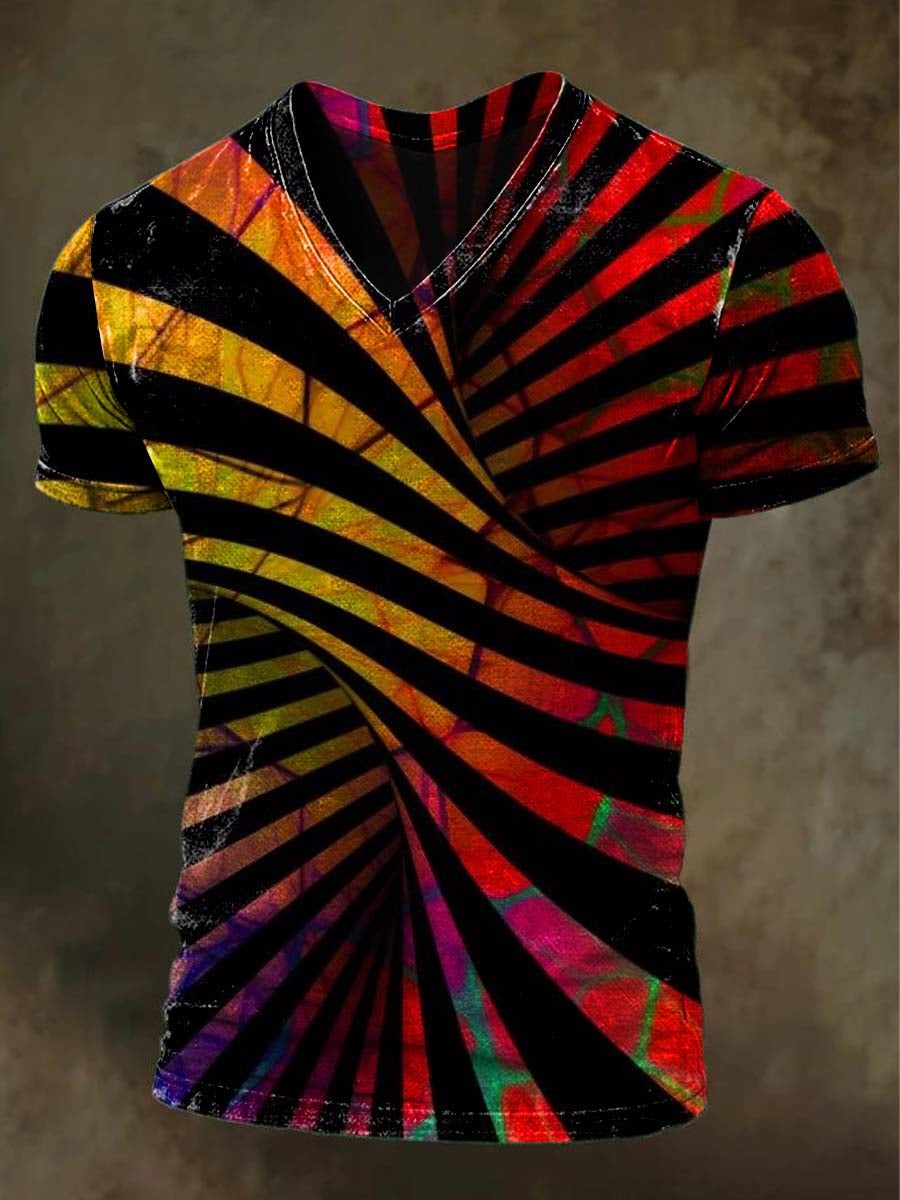 Iridescent Radiant Print Casual Short-Sleeve T-Shirt
