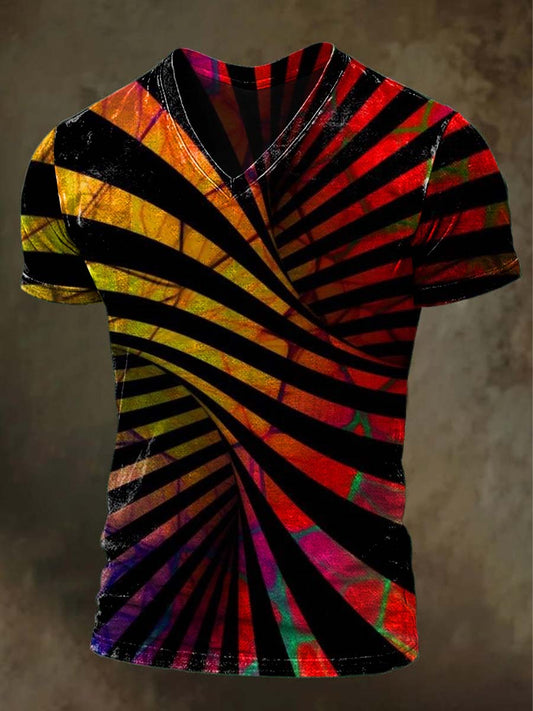 Iridescent Radiant Print Casual Short-Sleeve T-Shirt