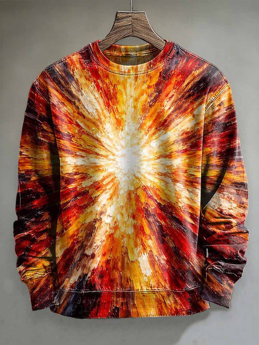 Abstract Explosion Nebula Print Casual Crewneck Sweatshirt