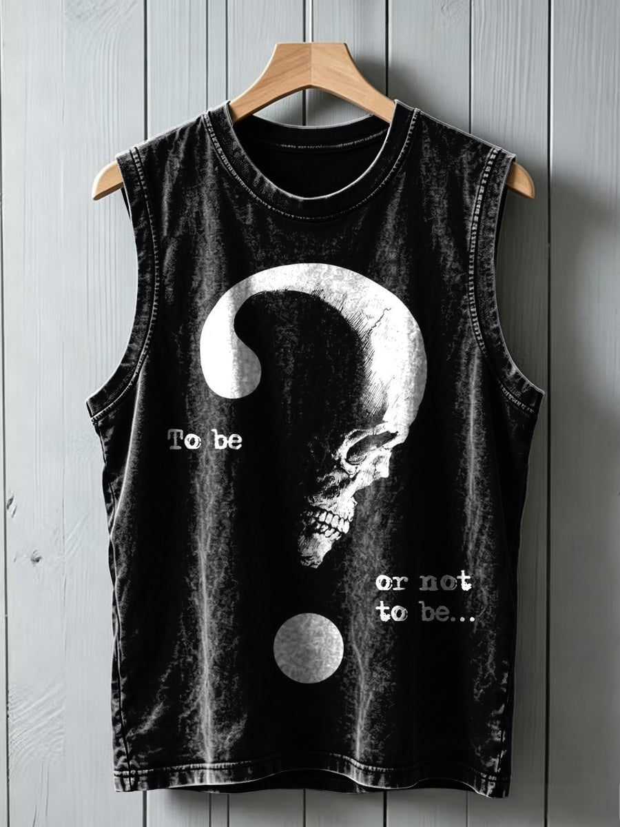 Hamlet Skull Print Casual Vest Top