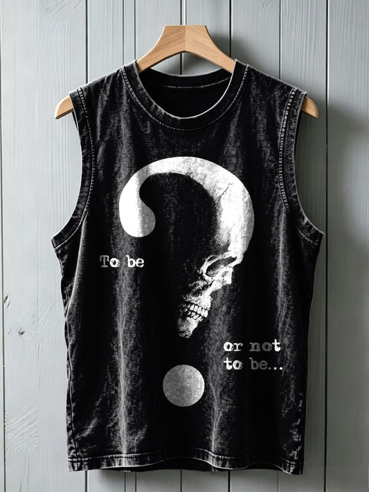 Hamlet Skull Print Casual Vest Top