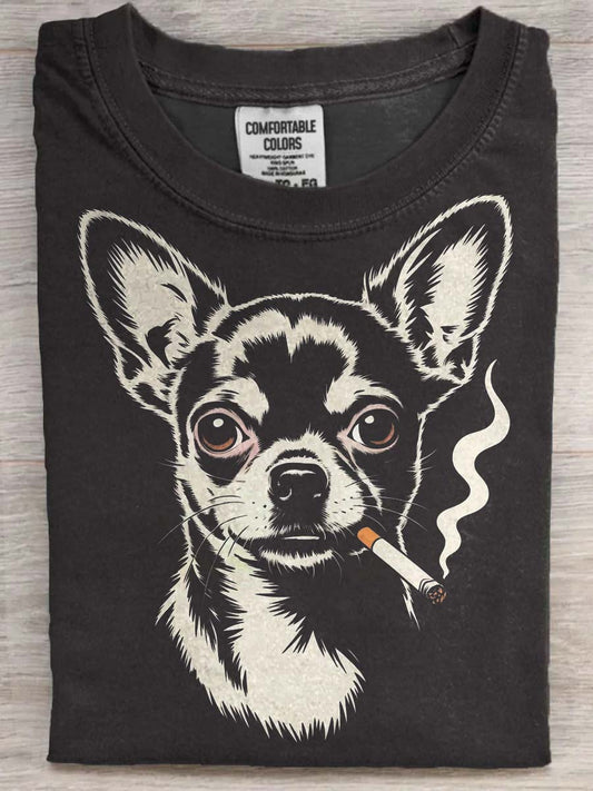 Chihuahua Print Casual Short-Sleeve T-Shirt