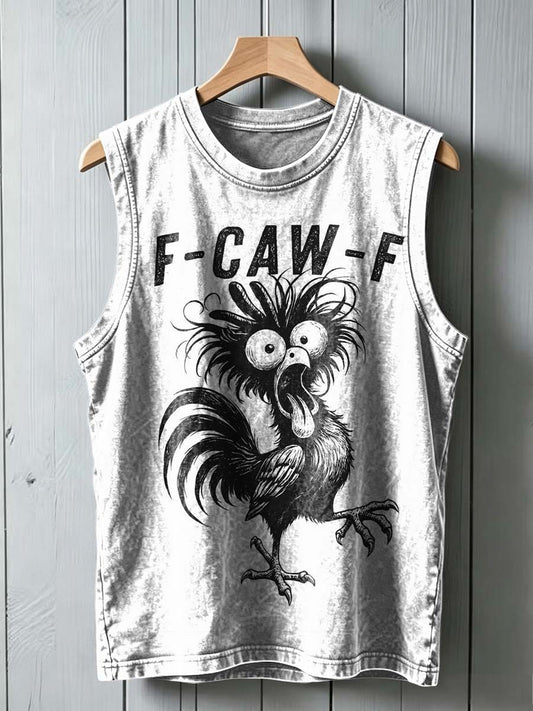 Funny Rooster Print Casual Vest Top