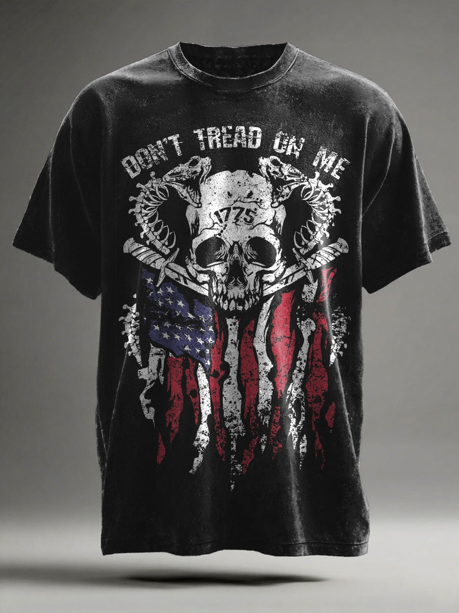 Don't Tread On Me Printed Casual Short-Sleeve T-Shirt