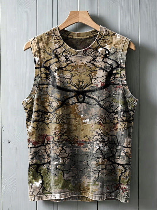 Tree Root Totem Print Casual Vest Top