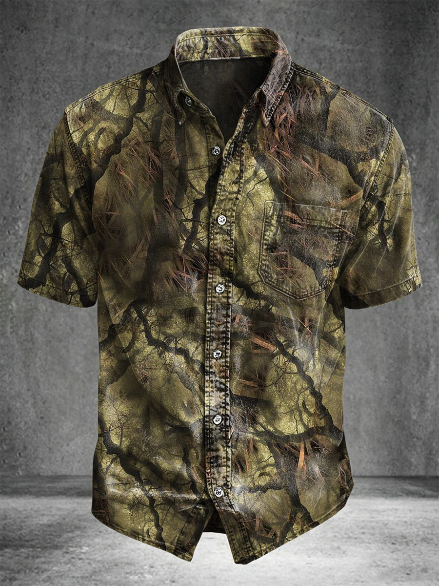 Deadwood Camouflage Print Casual Short-Sleeve Shirt