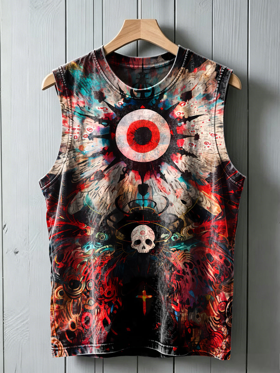 Dark Totem Skull Print Casual Vest Top