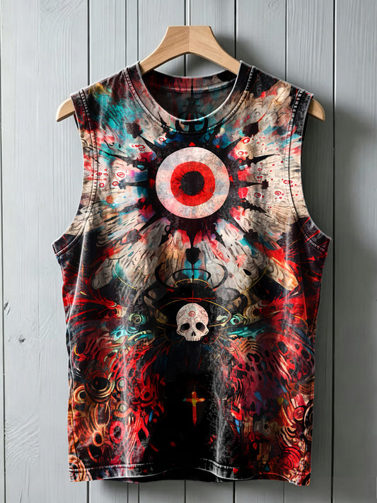Dark Totem Skull Print Casual Vest Top