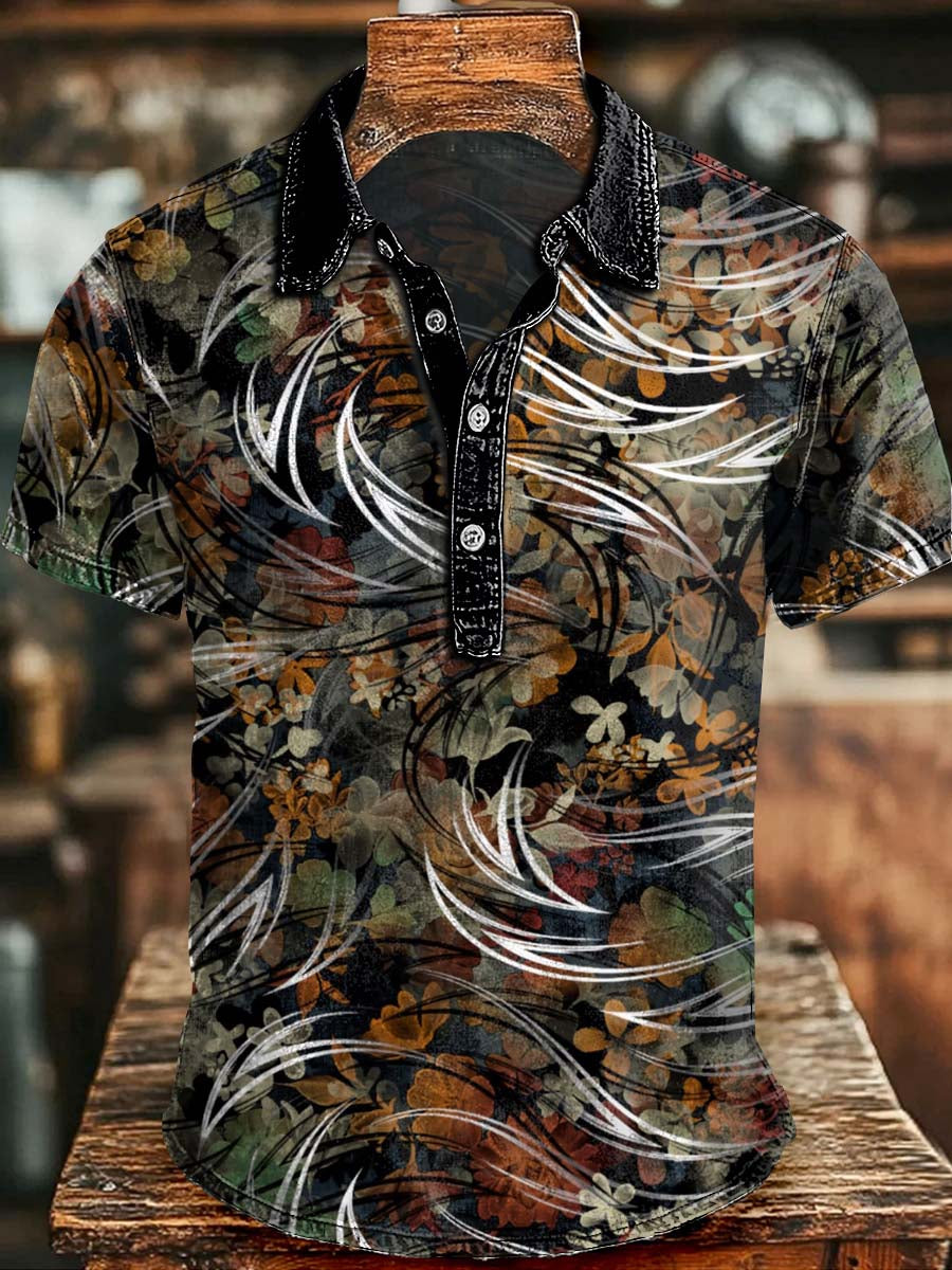 Dark Mori Girl Printed Casual Short-Sleeve Polo Shirt