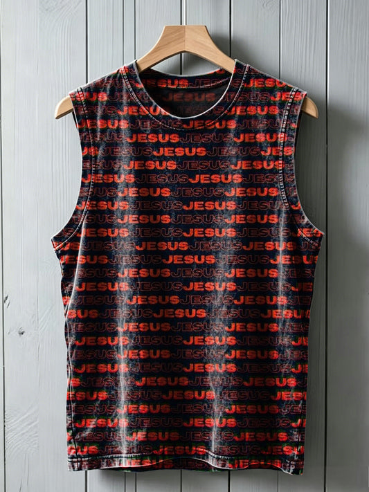 JESUS Faith Letter Printed Casual Vest Top