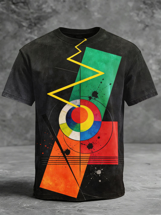 Abstract Geometric Print Casual Short-Sleeve T-Shirt