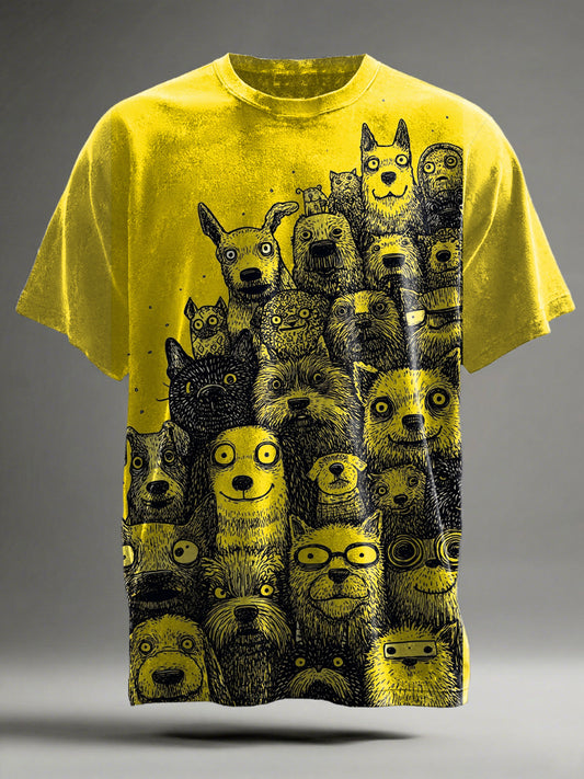 Cute Pet Print Casual Short-Sleeve T-Shirt