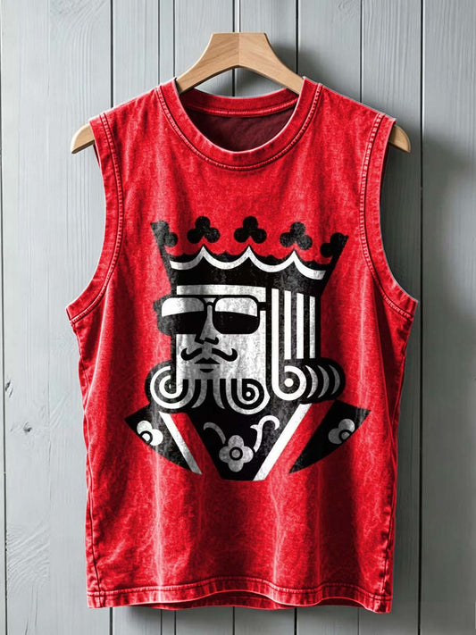 Plum Blossom K Print Casual Vest Top