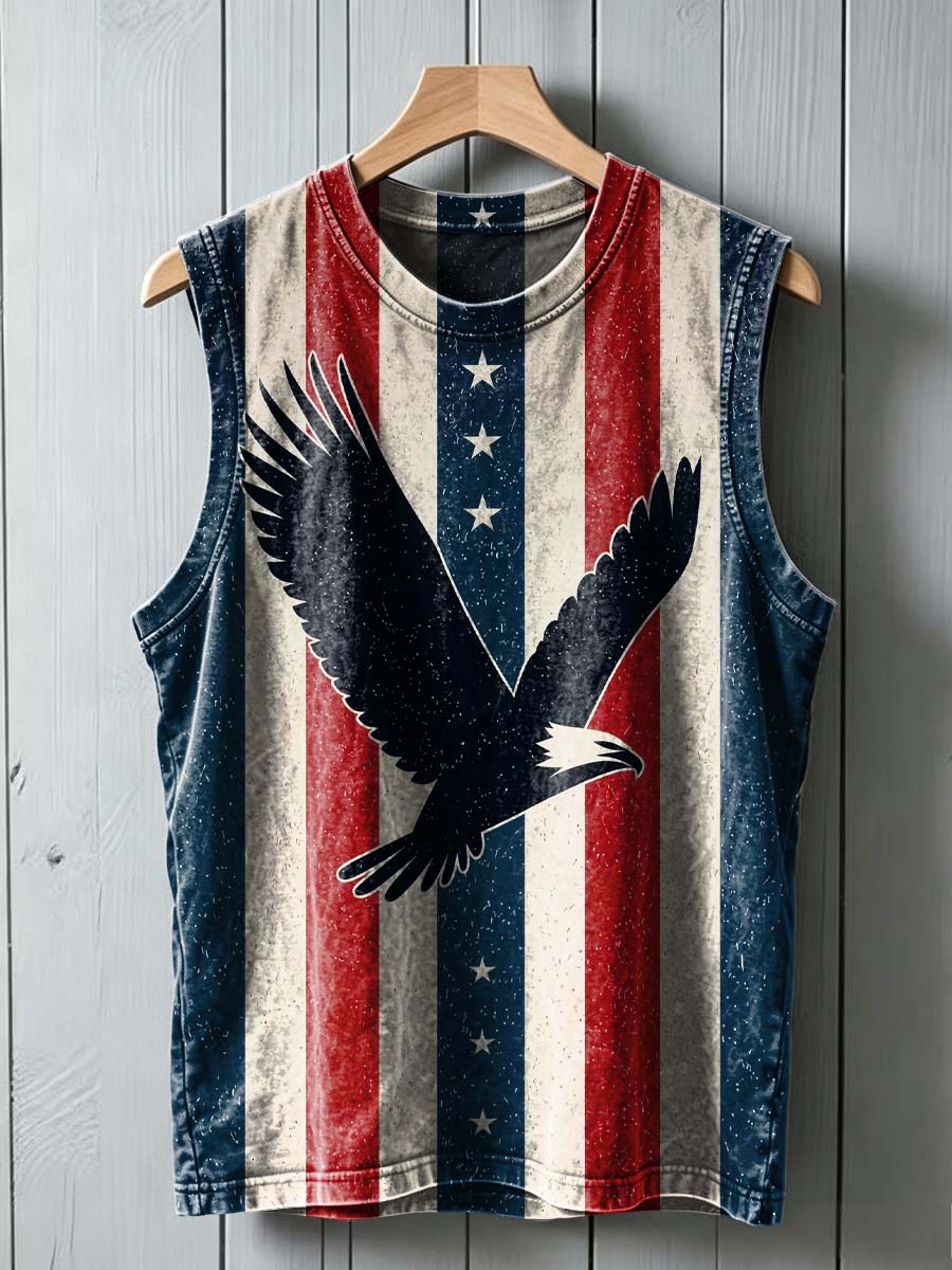 Bald Eagle Print Casual Vest Top
