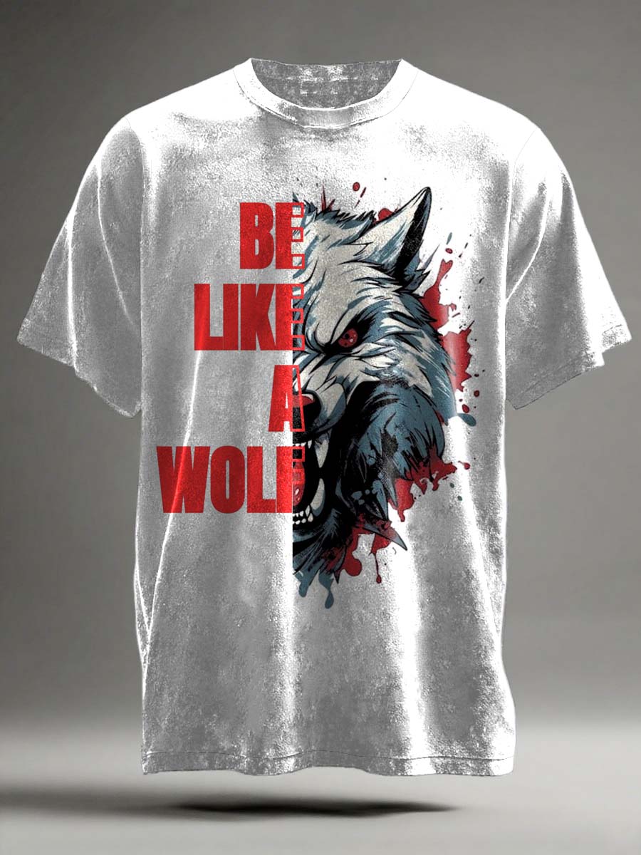 Like a Wolf Print Casual Short-Sleeve T-Shirt