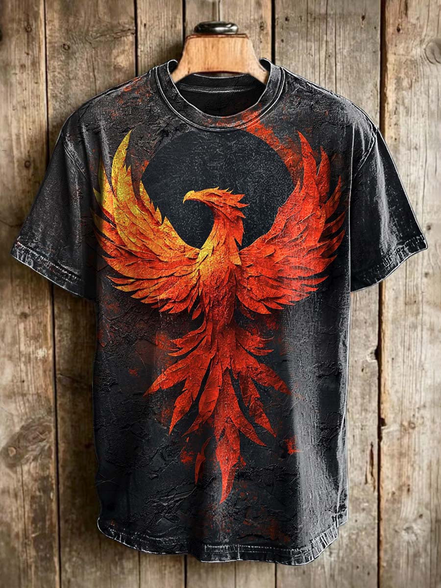 Phoenix Reborn from the Ashes Print Casual Short-Sleeve T-Shirt
