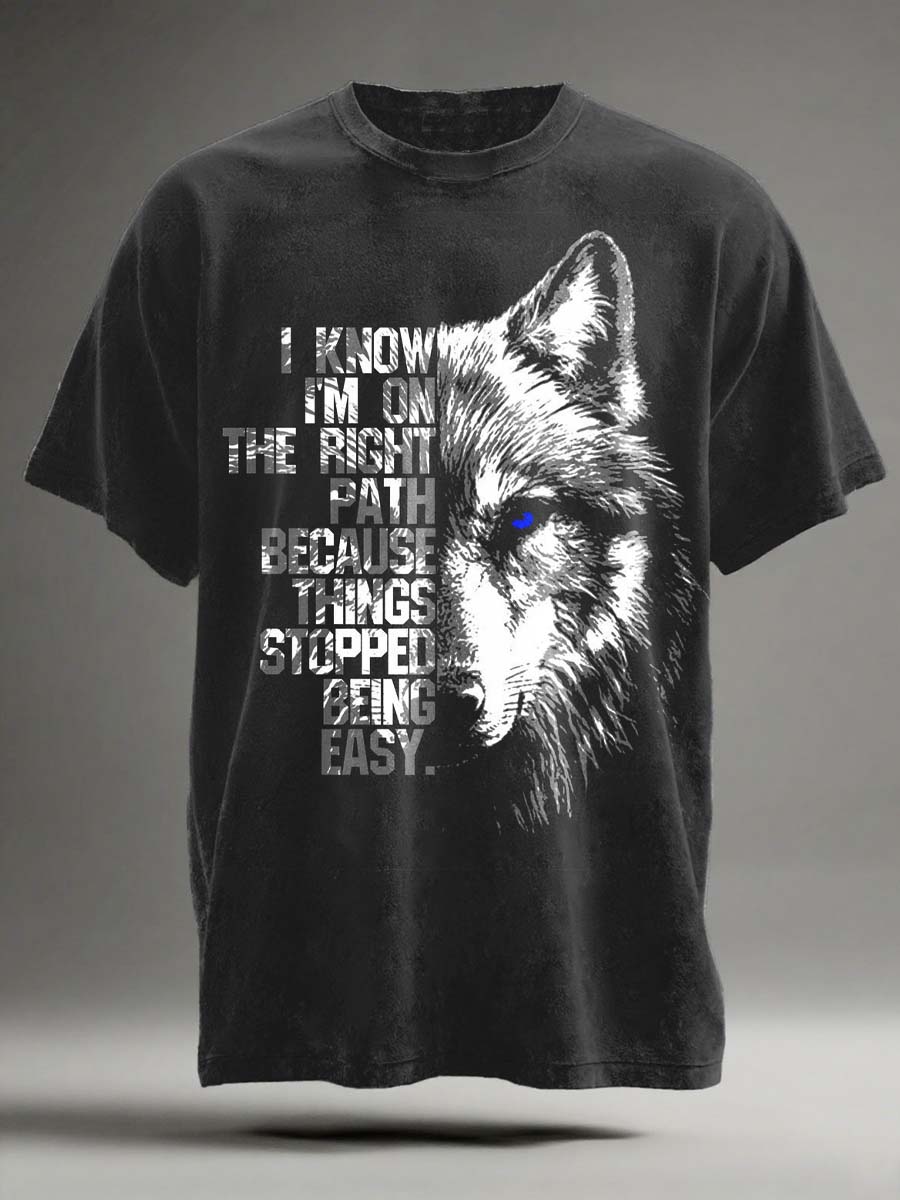 Wolf Letter Print Casual Short-Sleeve T-Shirt