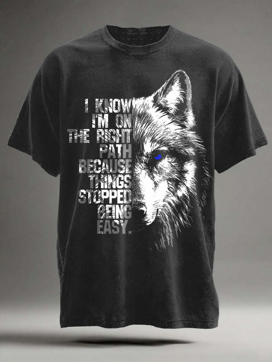 Wolf Letter Print Casual Short-Sleeve T-Shirt