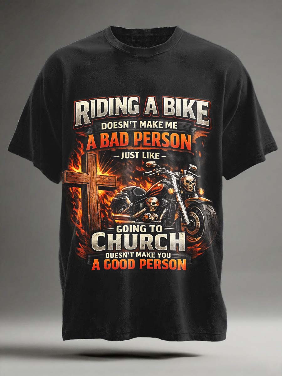 Motorcycle Culture Printed Casual Short-sleeved T-shirt