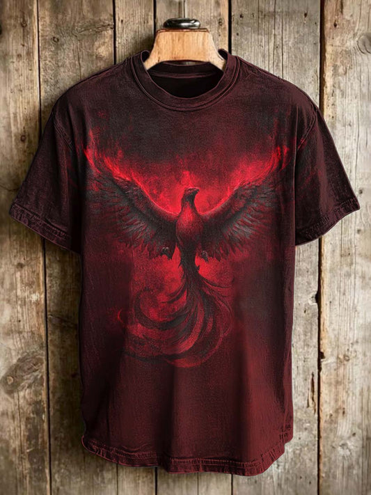 Phoenix Reborn from the Ashes Print Casual Short-Sleeve T-Shirt