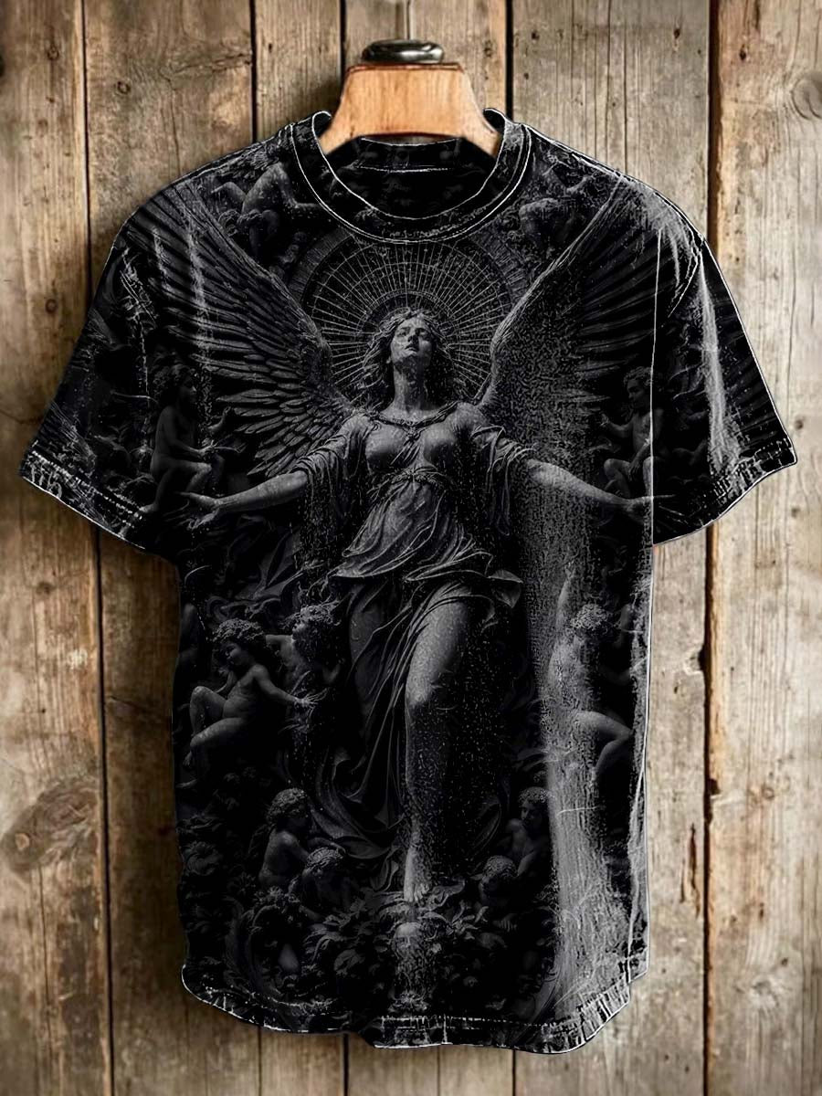 Dark Angel Print Casual Short-Sleeve T-Shirt