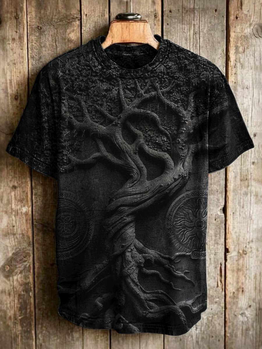 Tree of Life Print Casual Short-Sleeve T-Shirt
