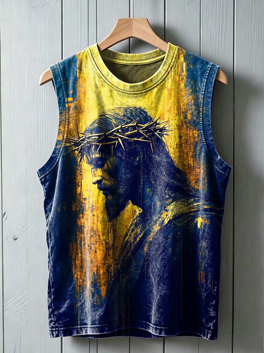 Jesus with Crown of Thorns — Printed Casual Tank Top