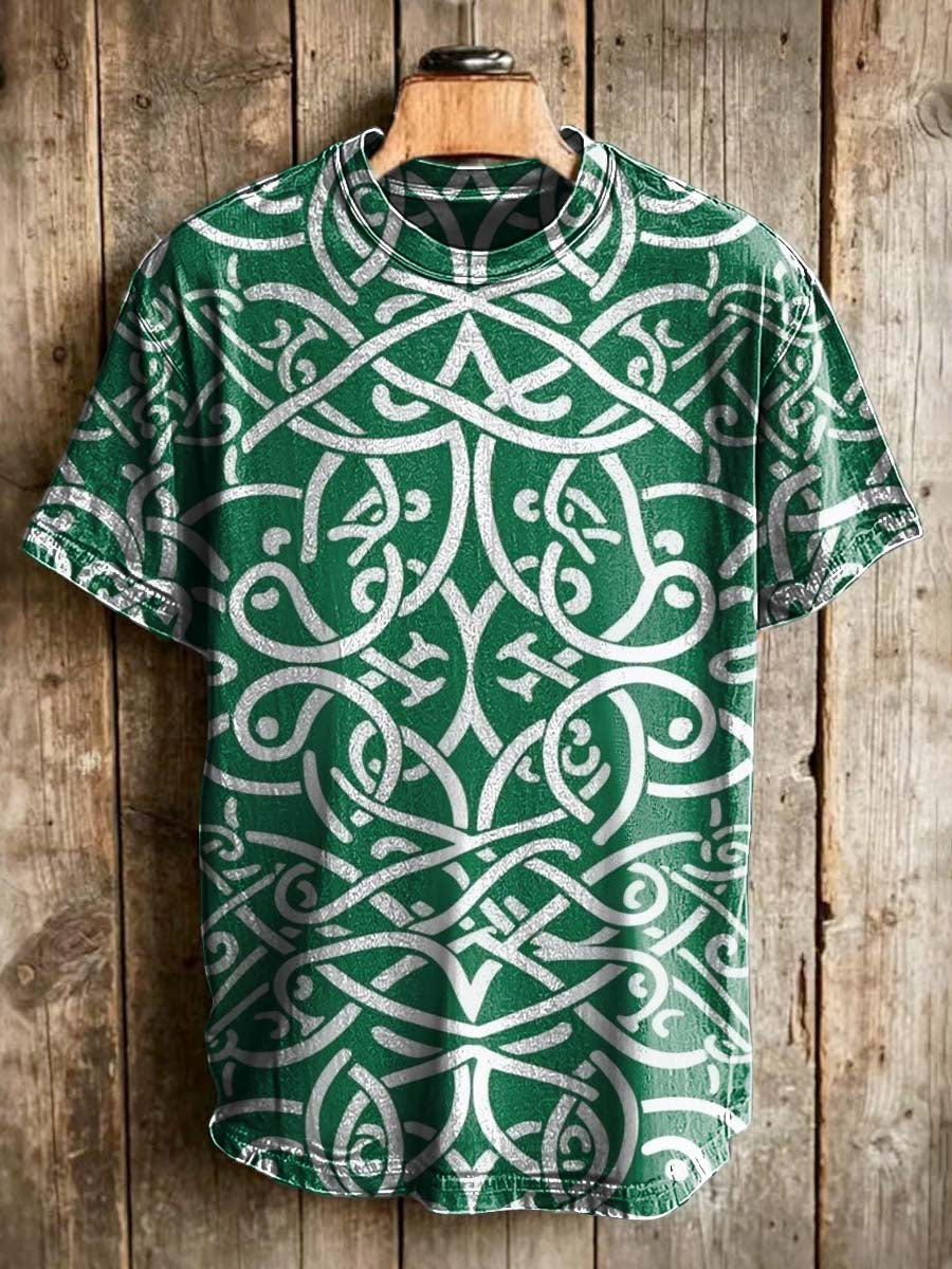 Celtic Knot Print Casual Short-Sleeve T-Shirt